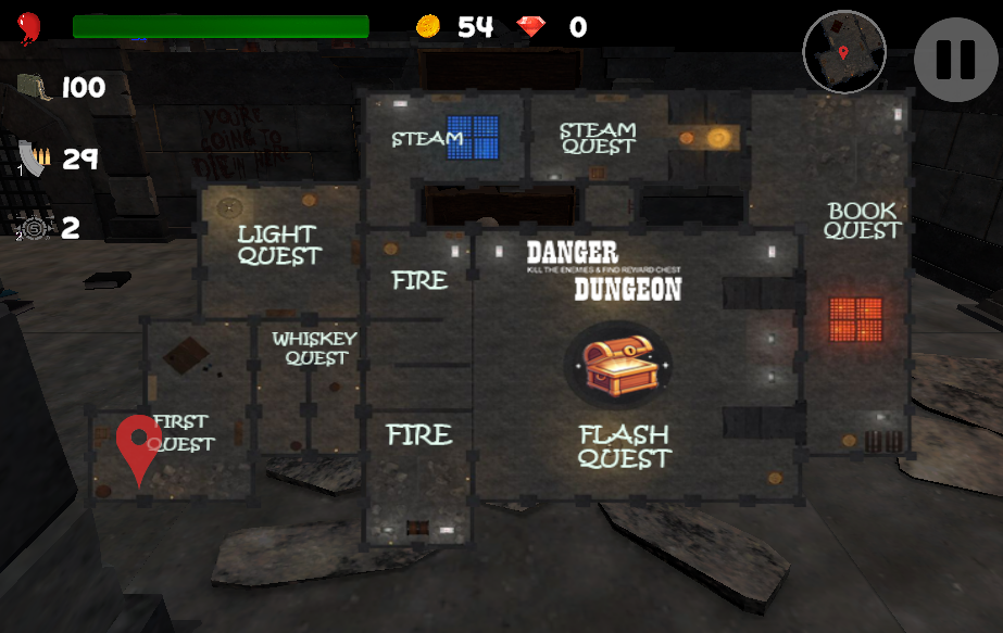 Danger dungeon quest - paly game