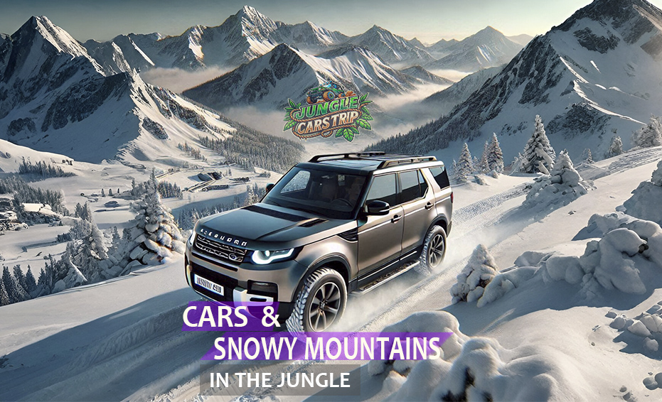 Offroad driving on snowy mountains in real life and games