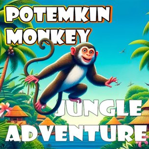 Adventurous monkey in the exciting jungle game